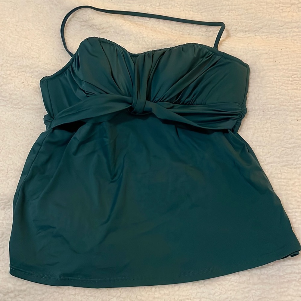 J Crew Tube Tankini Dark Green Swimsuit Size M